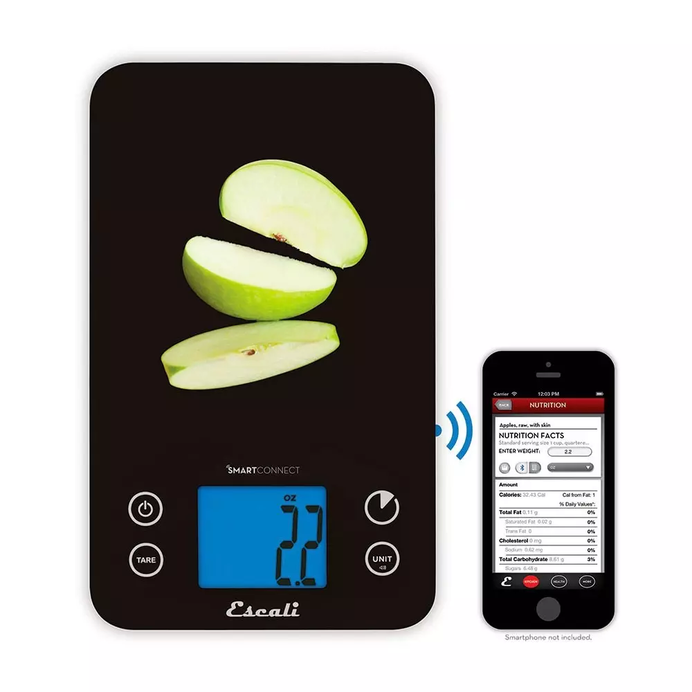 Escali Smartconnect Kitchen Scale Phone Combo Nutrition 1 