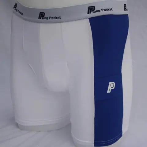 Blue Insulin Pump Boxer Briefs - Zipper Pocket Underwear