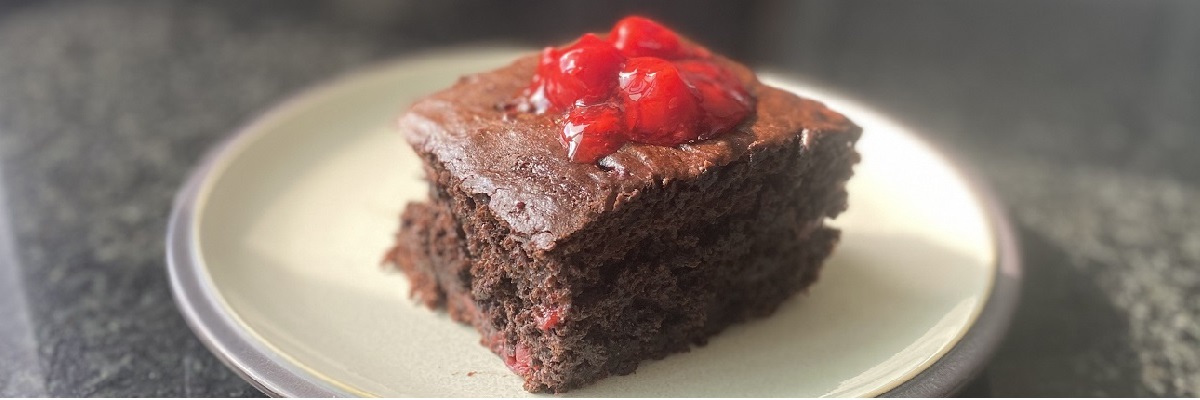 Chocolate Cherry Dump Cake gluten free GF carb counted easy 1200x400