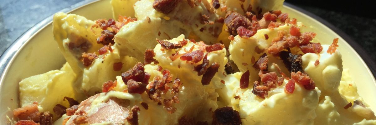 Bacon Potato Salad Father's Day easy carb counted recipe